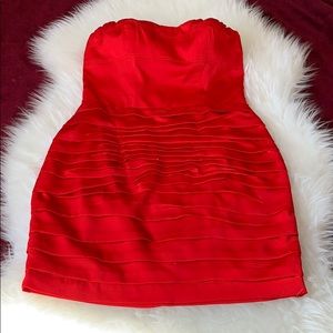 EXPRESS Red Satin Tube Top Dress